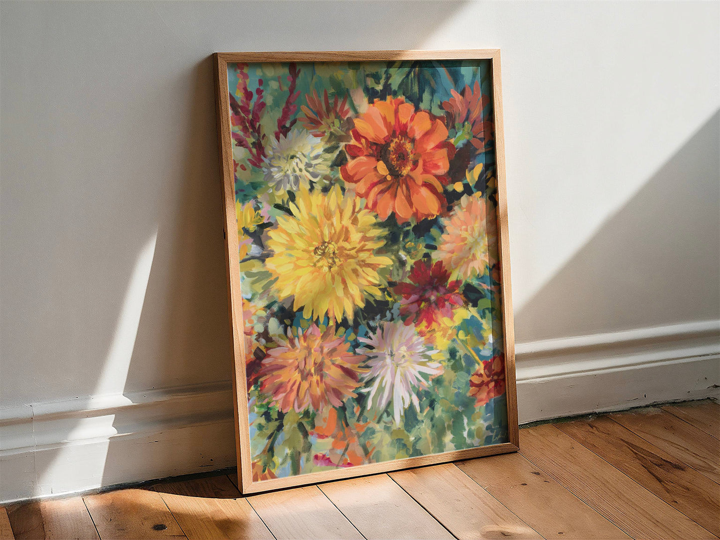 Zinnias & Dahlias Print