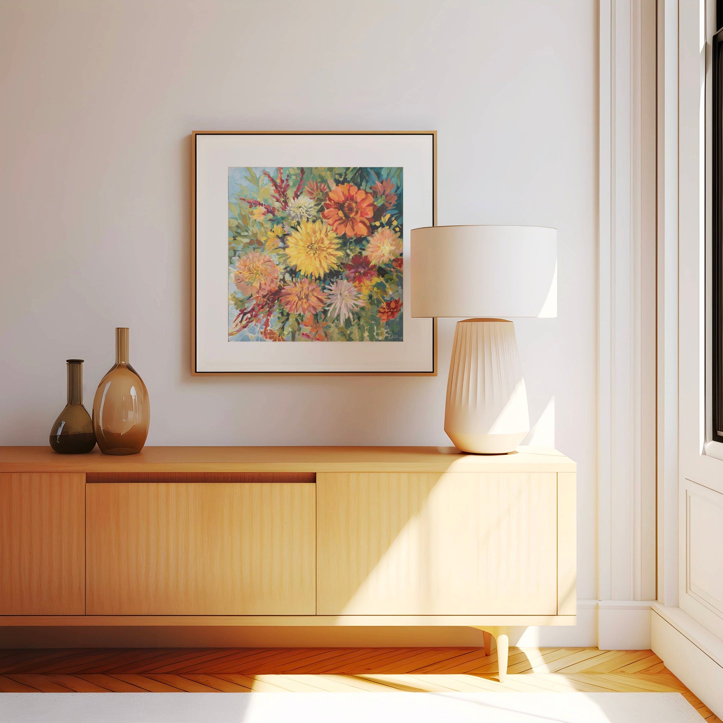 Zinnias & Dahlias Print
