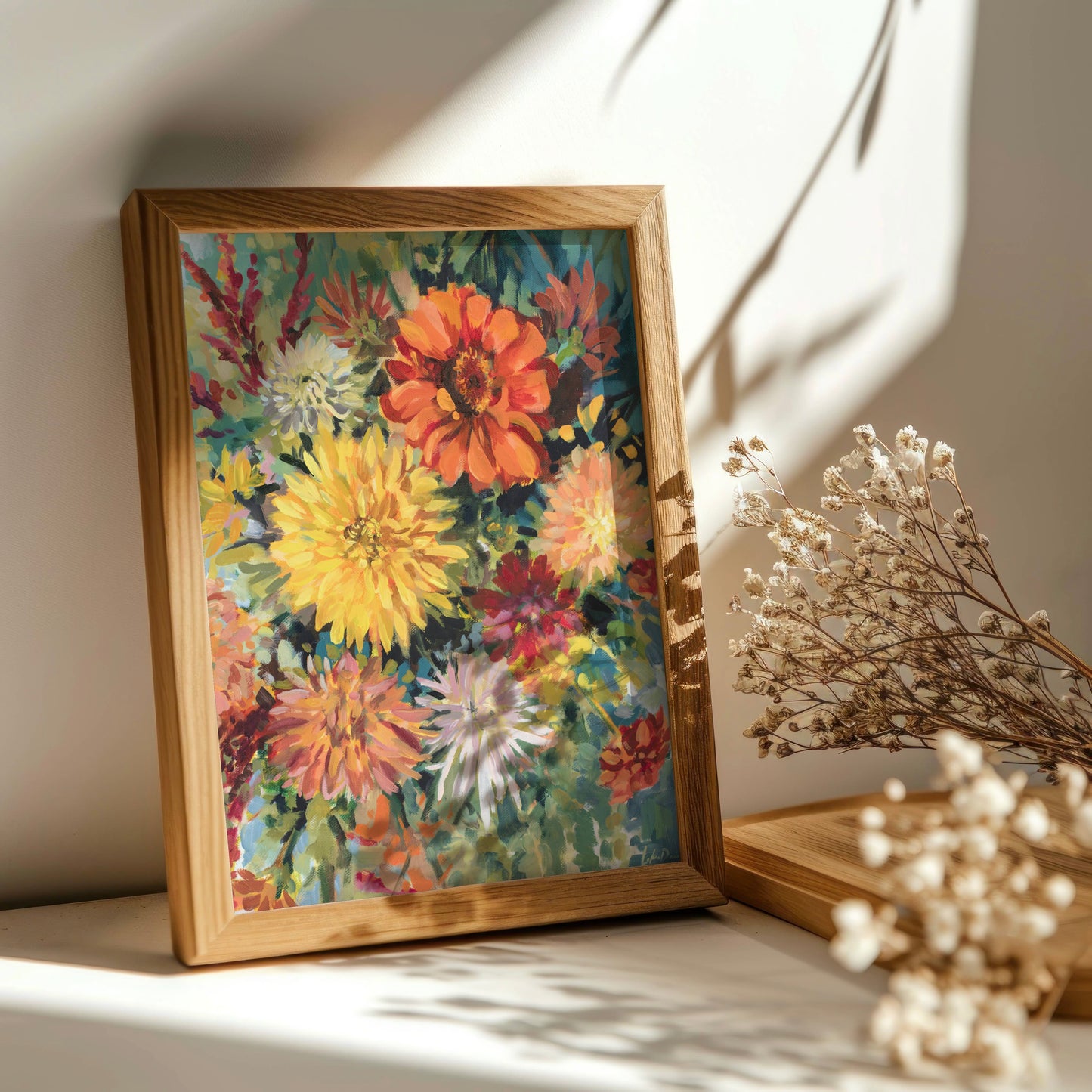 Zinnias & Dahlias Print