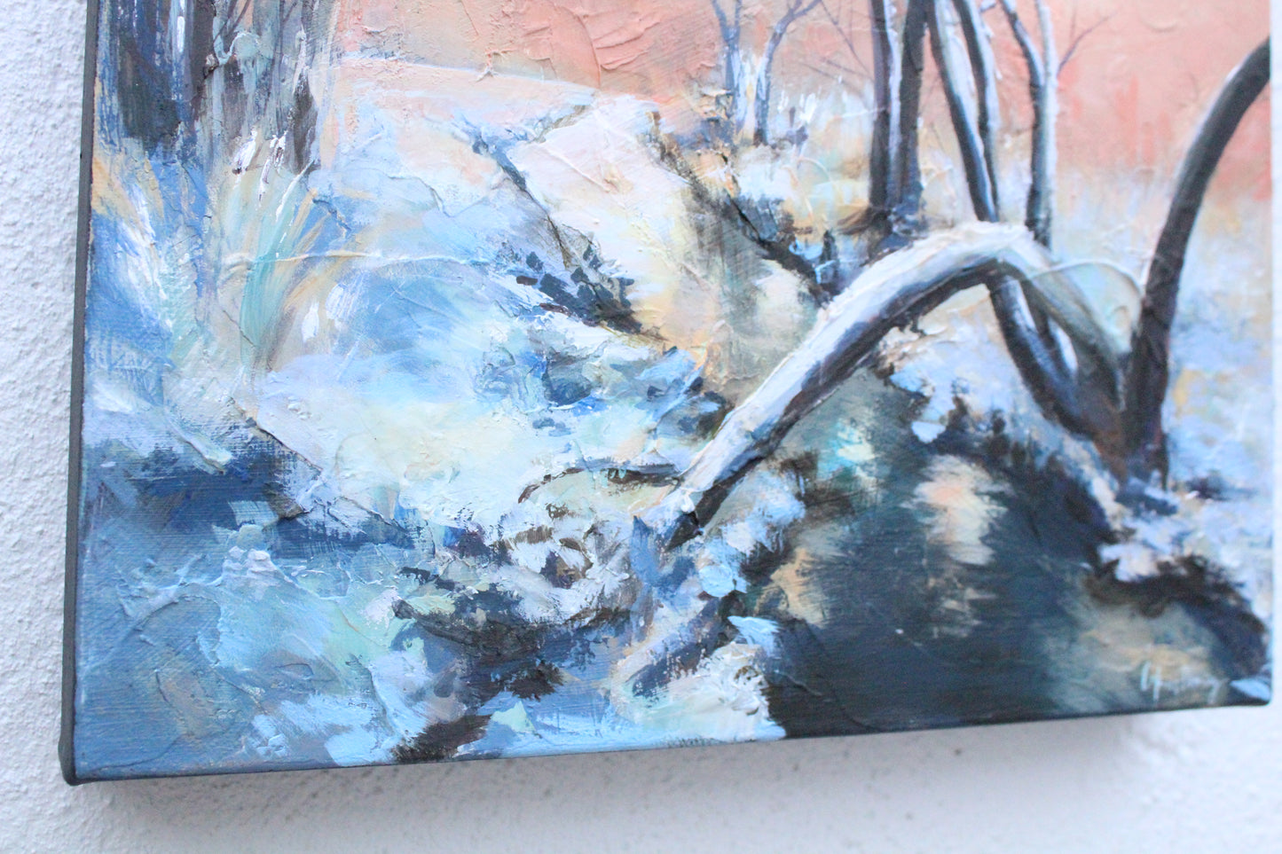 Snowy Winter Nature Scene Sunrise Sunset Wall Art Painting | Original Artwork | Lakin Denny Rose Art