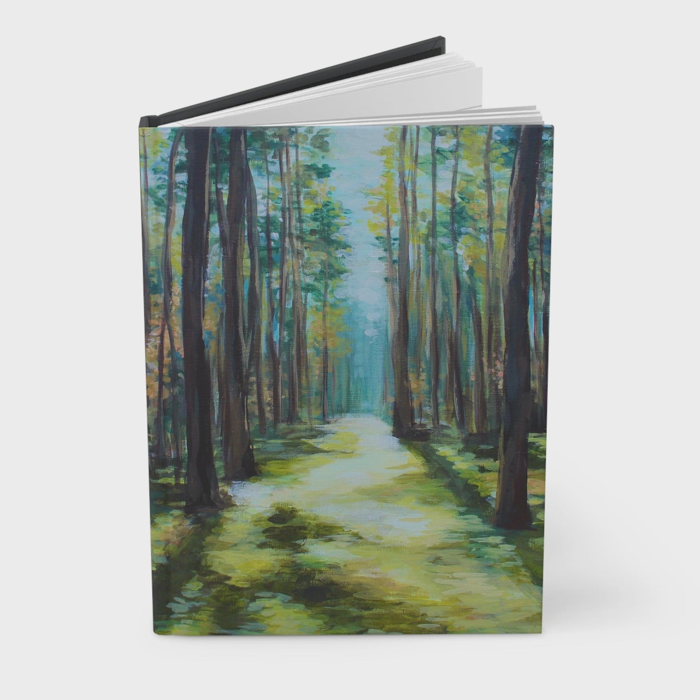 Painted woods forest hardcover to do list Notebook for Women | Prayer Journal | Lakin Denny Rose Art