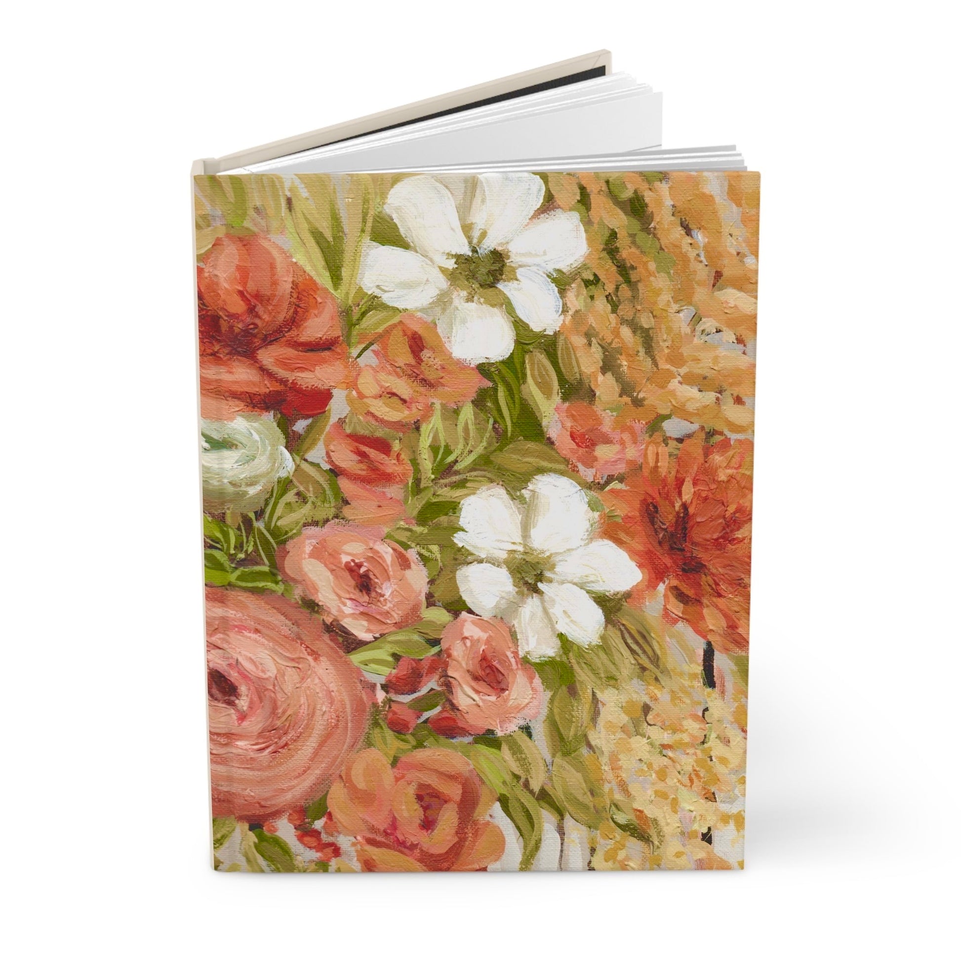 Painted flower floral hardcover to do list Notebook for Women | Prayer Journal | Lakin Denny Rose Art