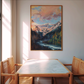 Cloud Sunset Painting | Colorado Mountains Art Print | Beautiful Sunrise Stream Landscape Artwork | Vintage Midcentury Home Decor | Vibrant Nature Wall Art | Serene River Mountain Poster | Light Meaningful Christian Art | Lakin Rose Art | Lakin Denny