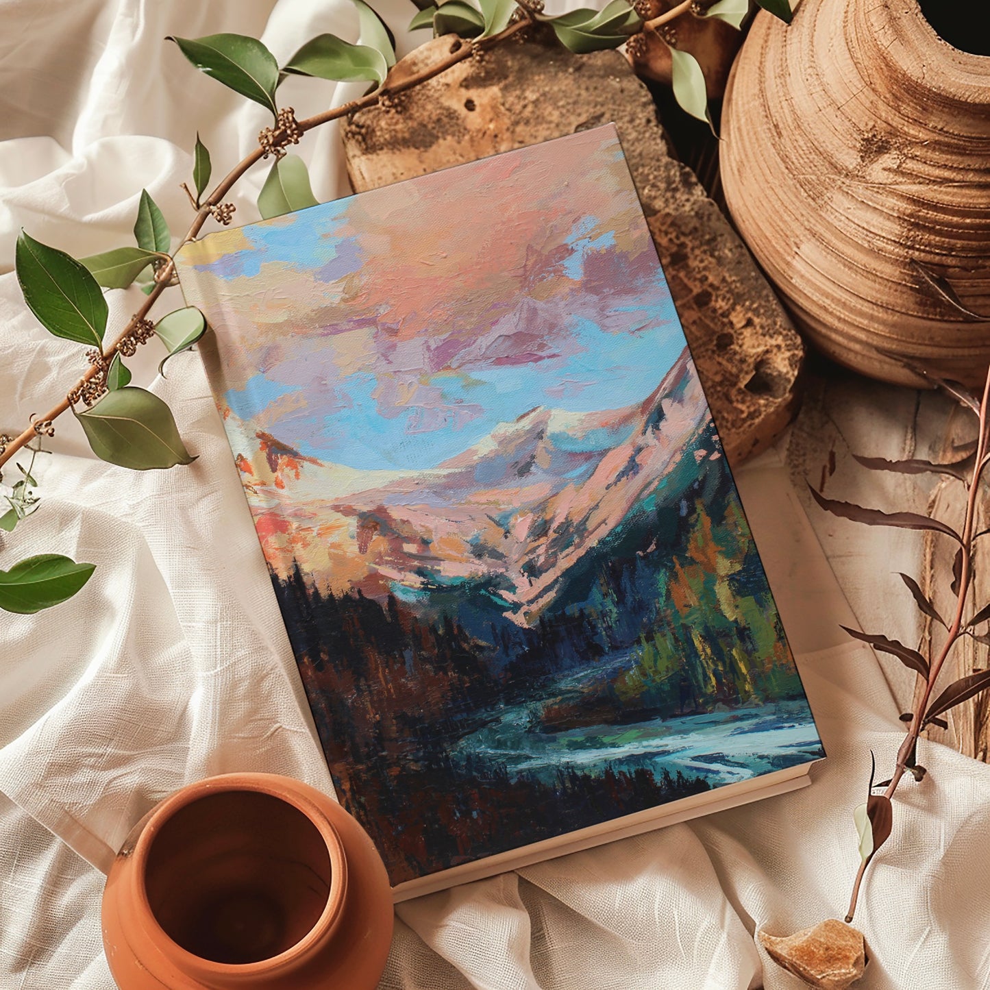 Painted_mountain_hardcover_to_do_list_Notebook_for_Women_PrayerJournal_Lakin_Denny_Rose_Art